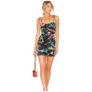 Lovers + Friends Multicolored Floral Ruched Mini Dress Size S Small
